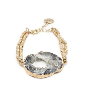 Kinsley Armelle Gold and Silver Geode Bracelet